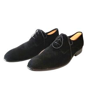 Carrucci Suede Oxfords Men's Italian Dress Shoes Sz 8.5 Lace Up Black